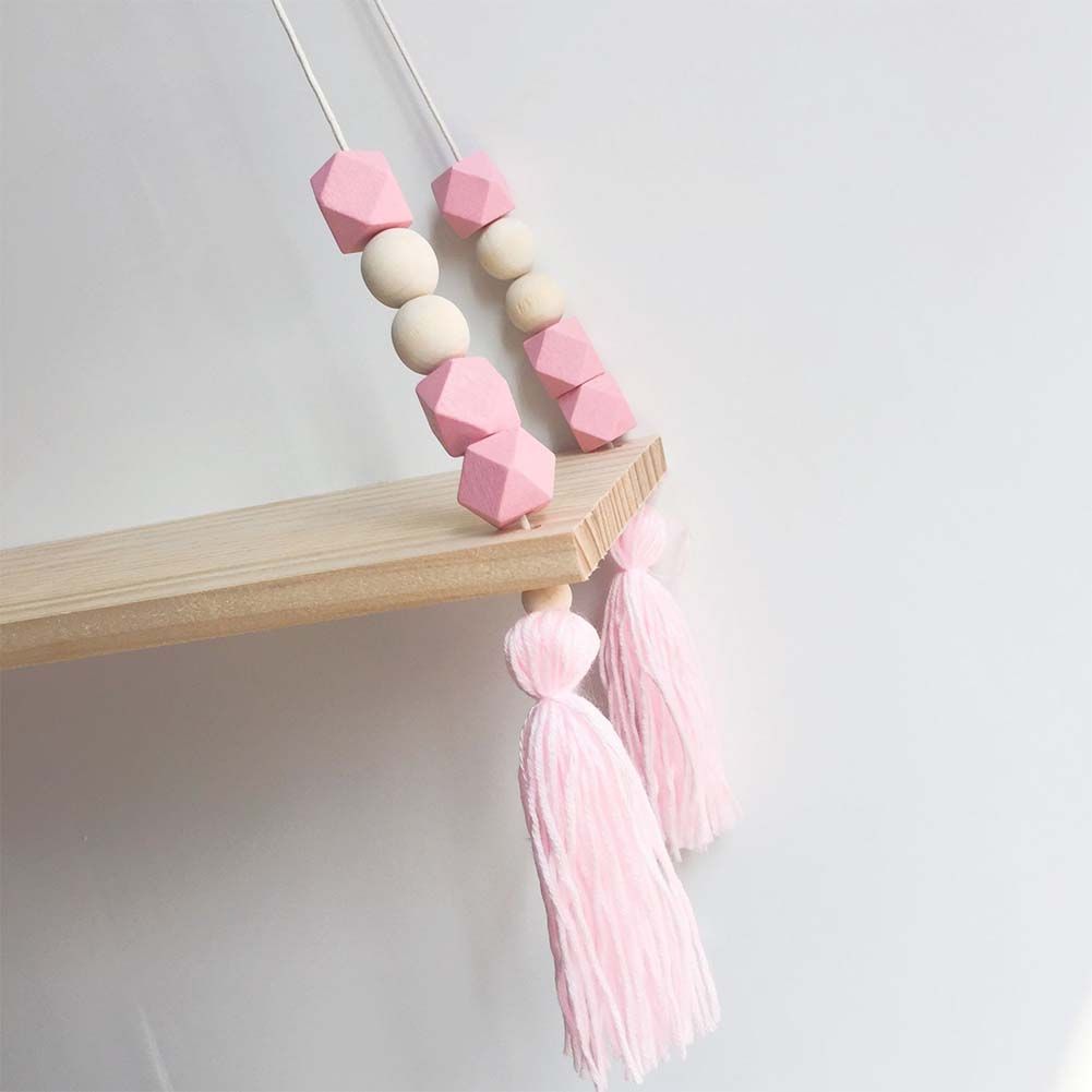 Ins Style Wall Shelf Child Decorative Shelf Hanging with Rope and Wooden Board Princess Bedroom - Image 6