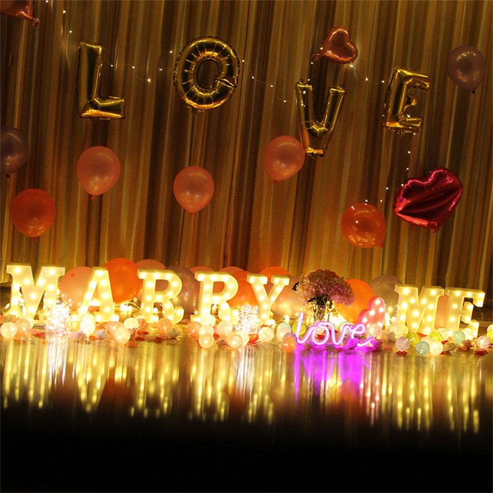 LED 26 Alphabet Letter Number Lights Ampersand Symbol Love Heart Light Up Sign Lamp For Love Wedding Home Party Holiday Bar Decoration - Image 4