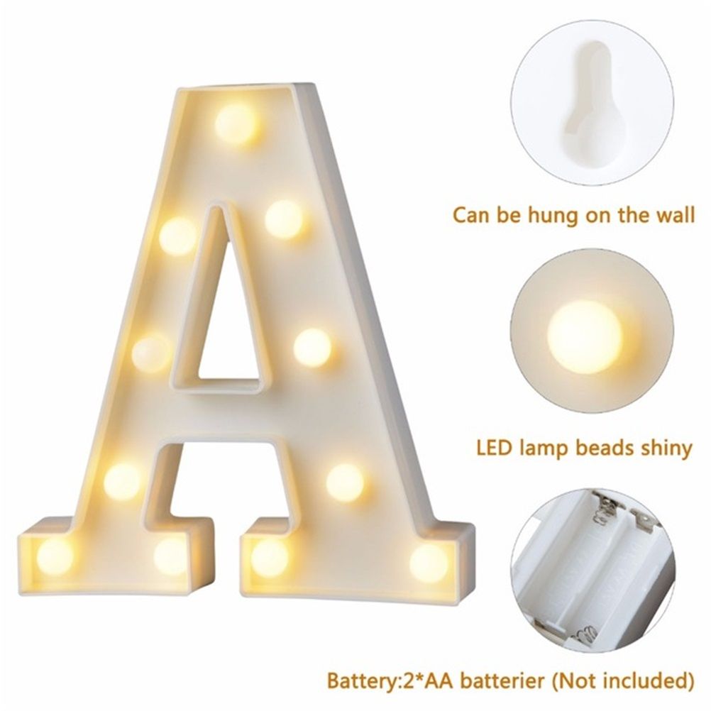 LED 26 Alphabet Letter Number Lights Ampersand Symbol Love Heart Light Up Sign Lamp For Love Wedding Home Party Holiday Bar Decoration - Image 3