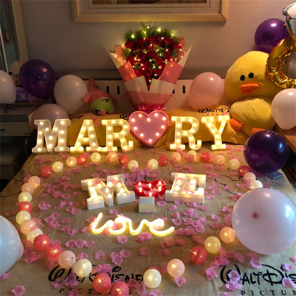 LED 26 Alphabet Letter Number Lights Ampersand Symbol Love Heart Light Up Sign Lamp For Love Wedding Home Party Holiday Bar Decoration - Image 5