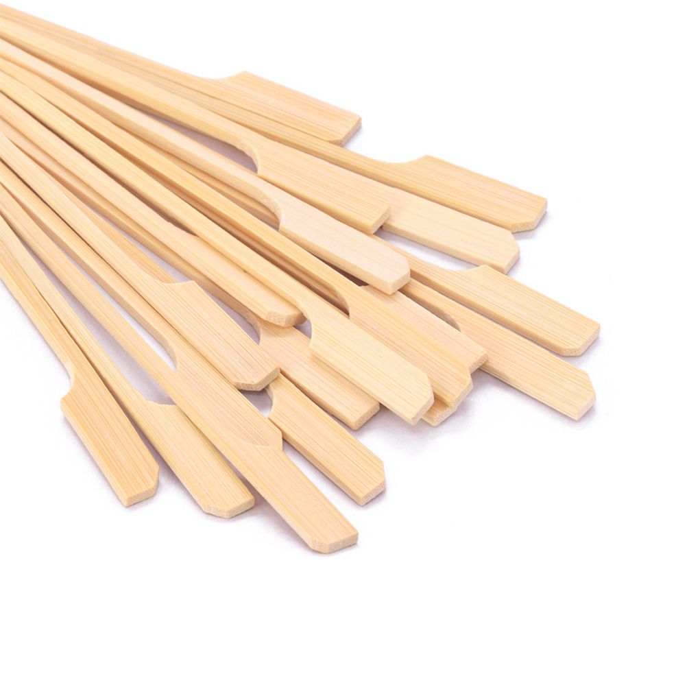 100PCS Barbecue Bamboo Skewers Disposable Bamboo Stick Barbecue Paddle Skewers - Image 2