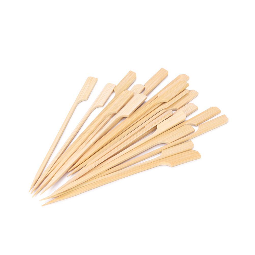 100PCS Barbecue Bamboo Skewers Disposable Bamboo Stick Barbecue Paddle Skewers - Image 7