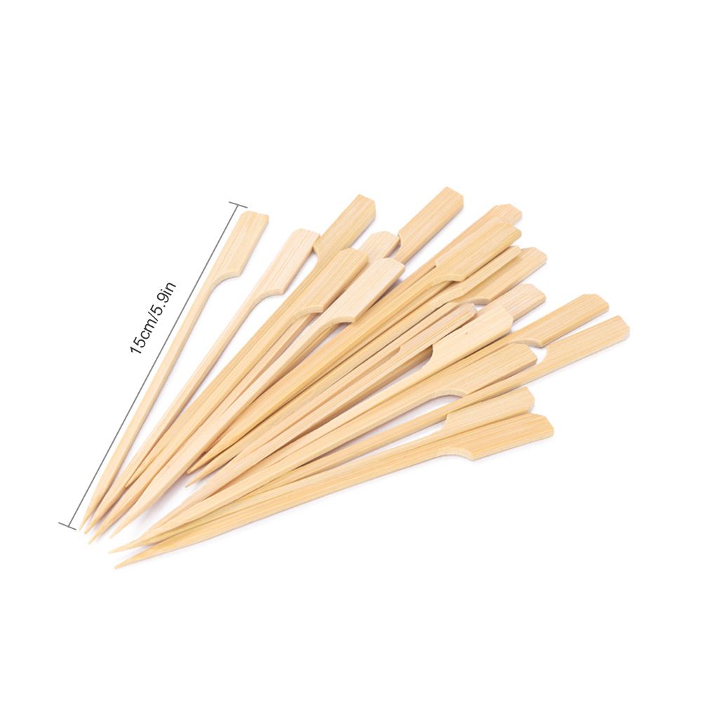 100PCS Barbecue Bamboo Skewers Disposable Bamboo Stick Barbecue Paddle Skewers - Image 8