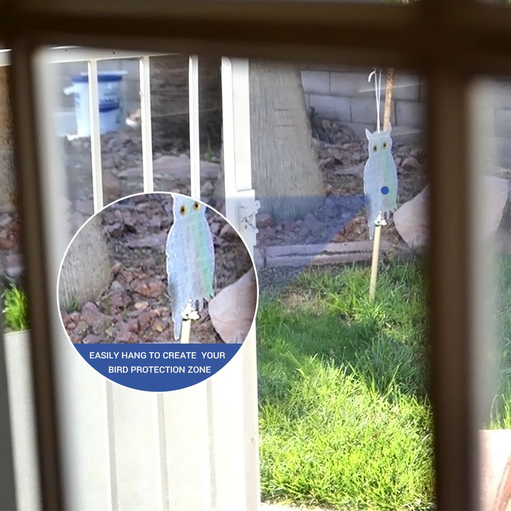 Owl Bird Repellent Control Scare Device Holographic Reflective Fake Owl Scares Bird Repellent Garden Supplies - Image 2