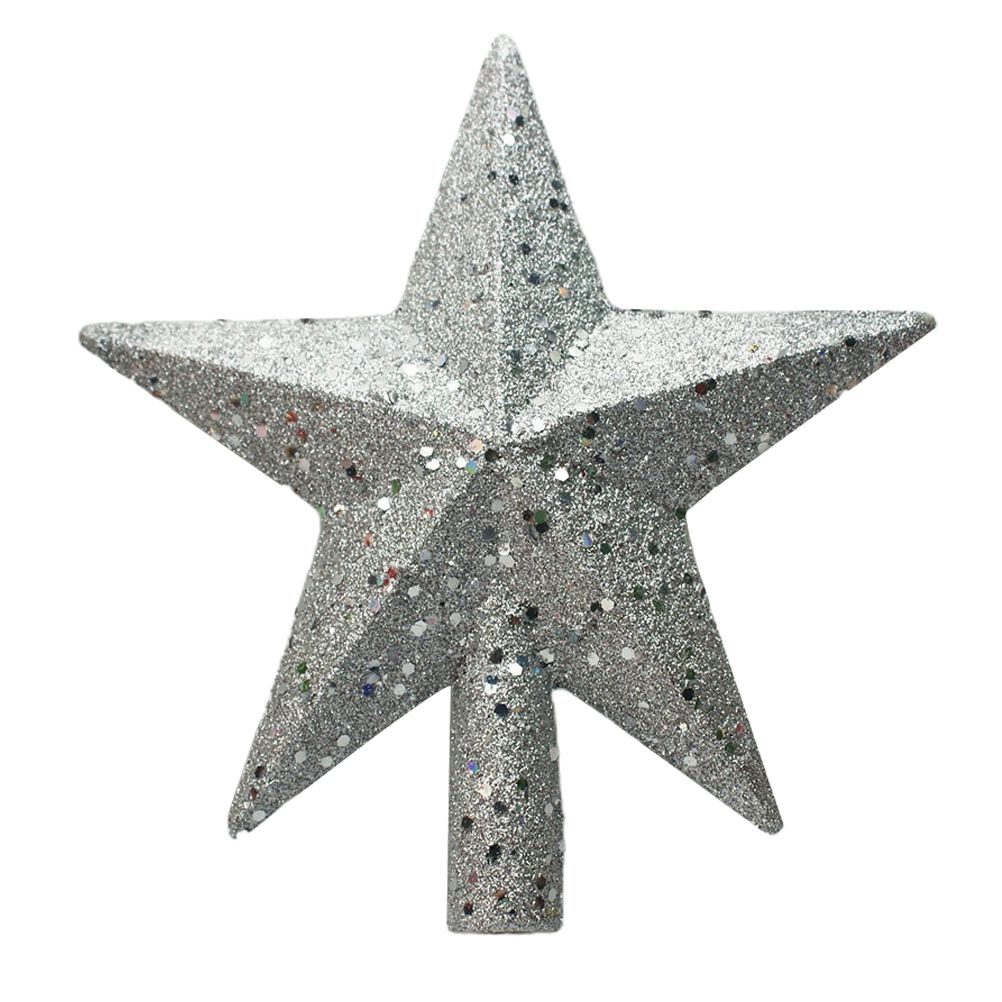 20cm Star Christmas Tree Topper Glitter Christmas Tree Decoration for Party Home Decoration - Image 1