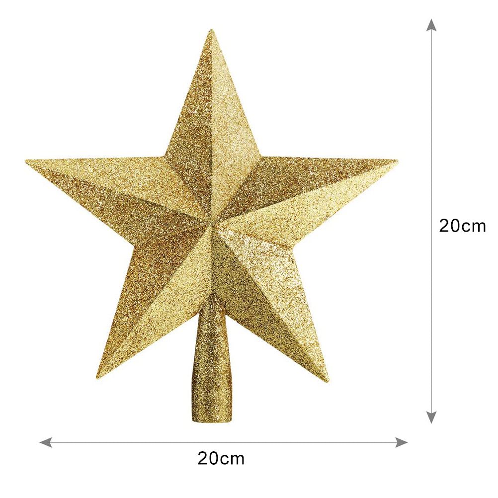 20cm Star Christmas Tree Topper Glitter Christmas Tree Decoration for Party Home Decoration - Image 5