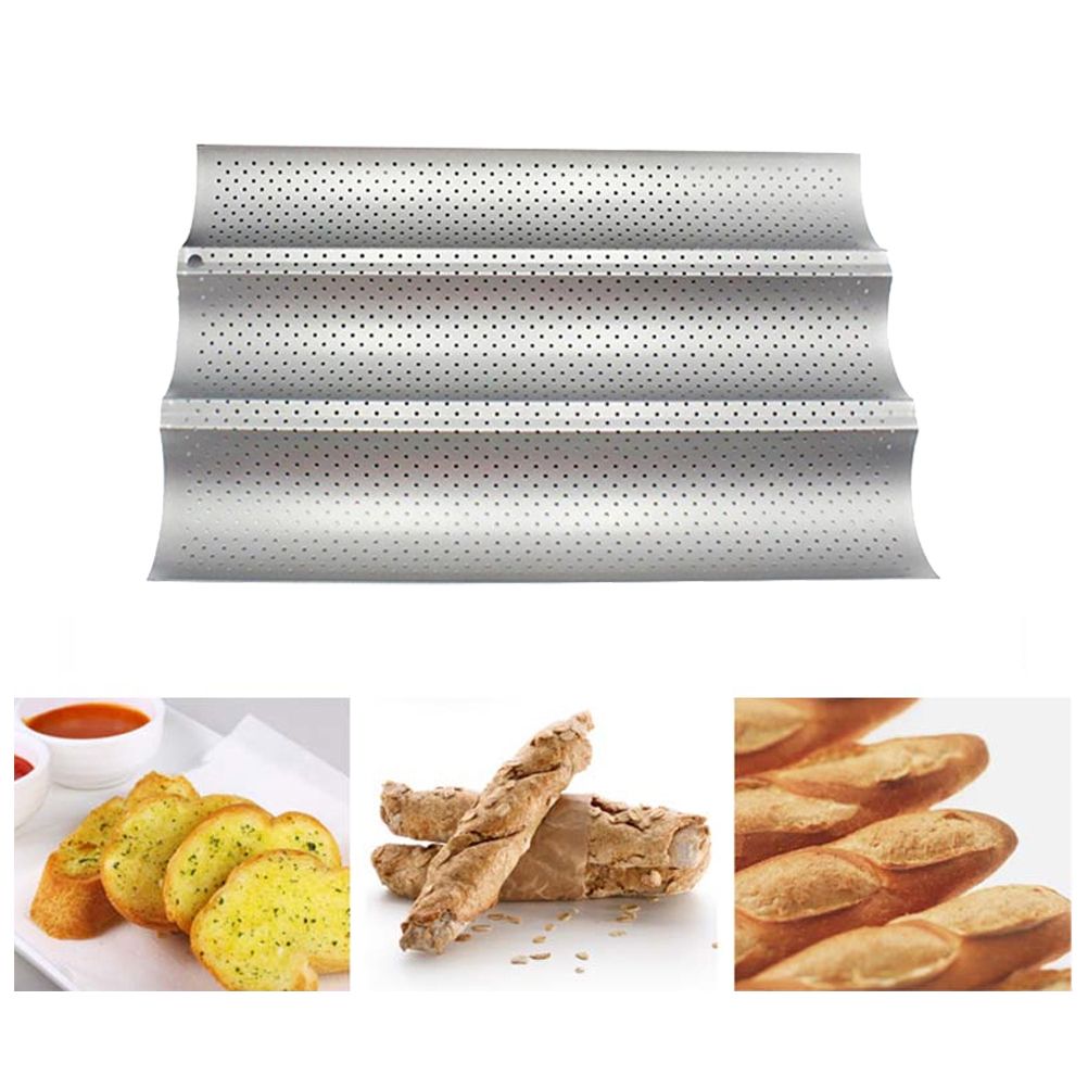 Non Stick Perforated French Bread Pan Bakeware Toast Cooking Bake Mold Home Bread Baking Mold - Image 4