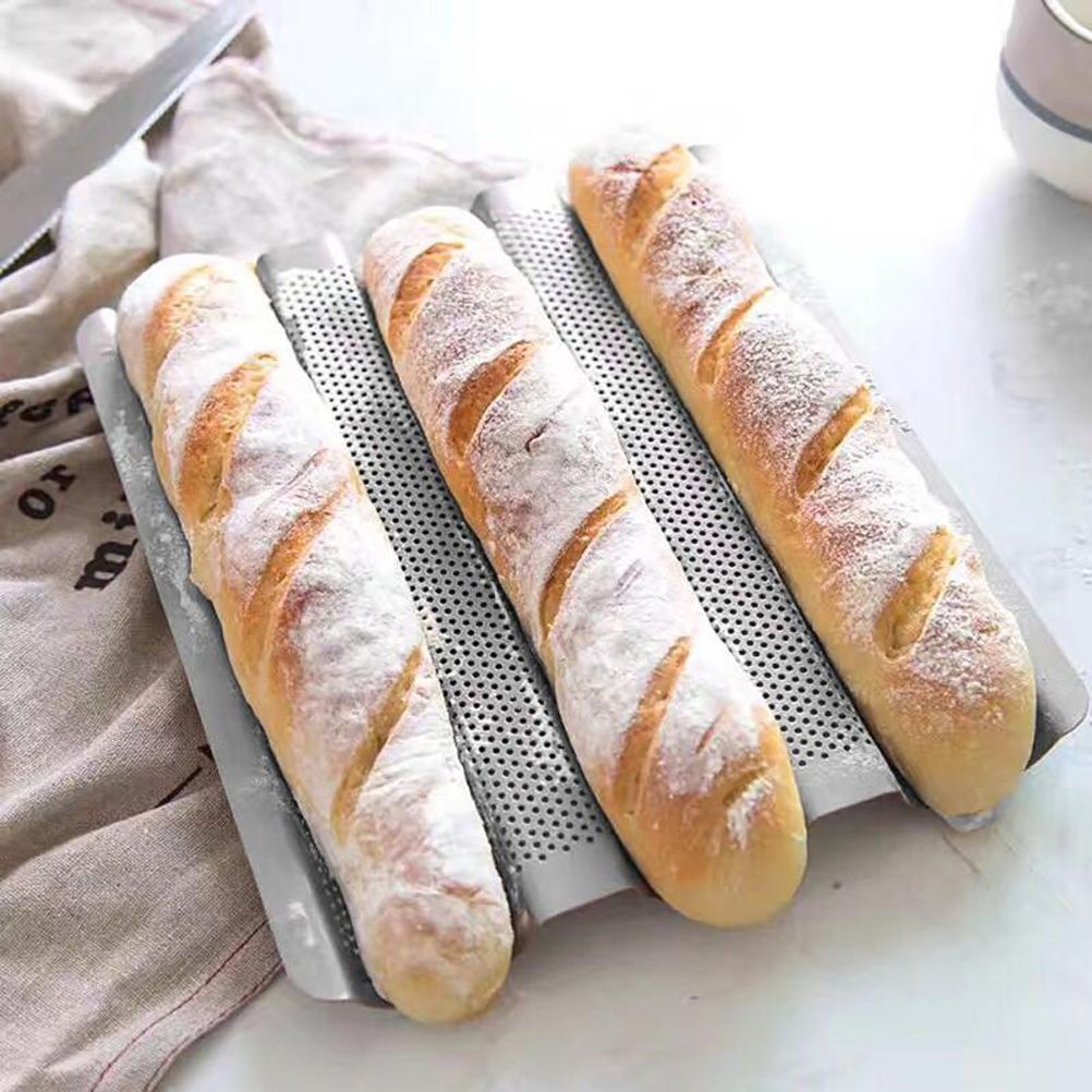 Non Stick Perforated French Bread Pan Bakeware Toast Cooking Bake Mold Home Bread Baking Mold - Image 6