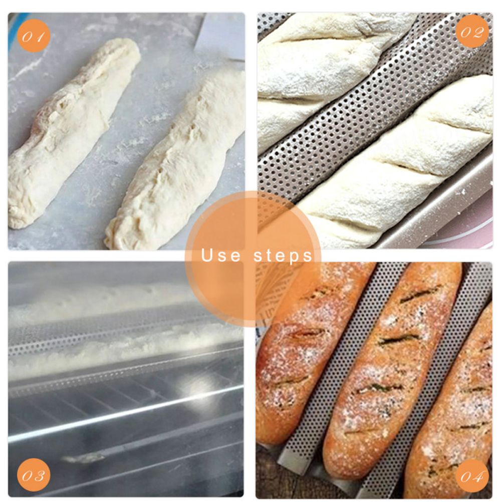 Non Stick Perforated French Bread Pan Bakeware Toast Cooking Bake Mold Home Bread Baking Mold - Image 7