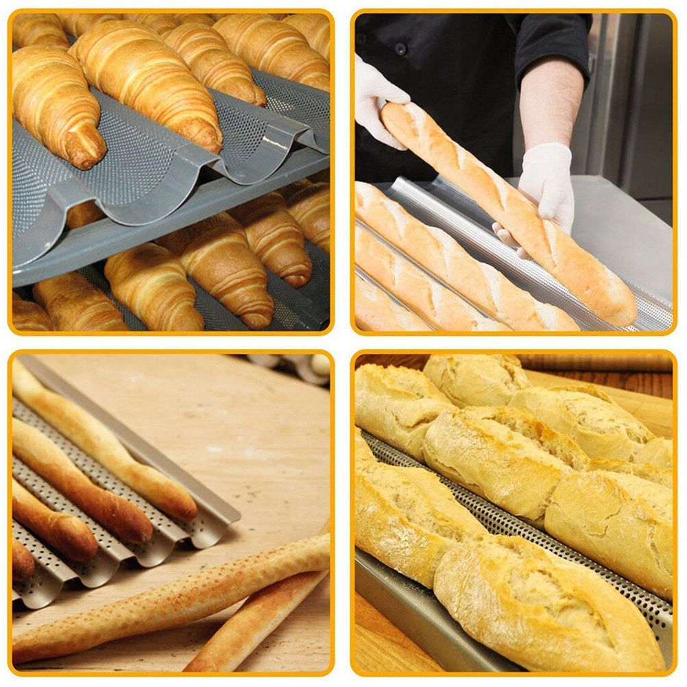 Non Stick Perforated French Bread Pan Bakeware Toast Cooking Bake Mold Home Bread Baking Mold - Image 8