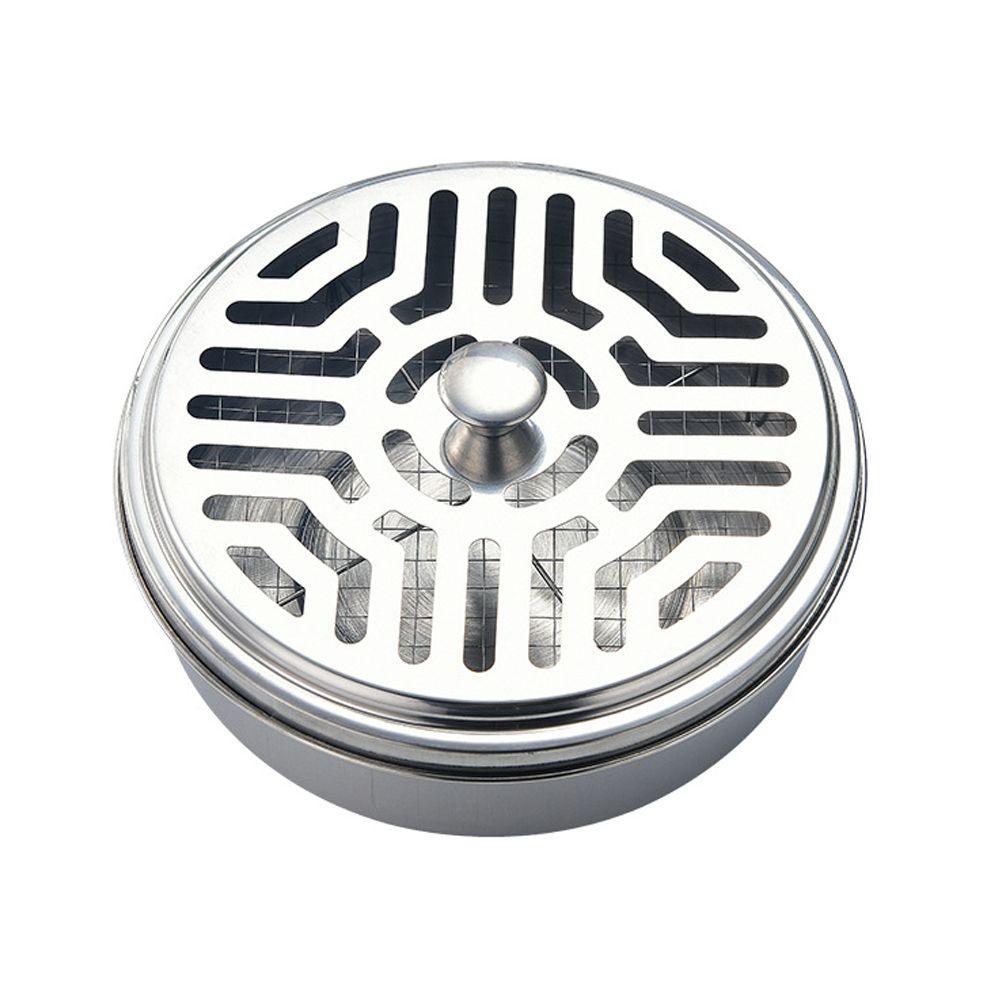 Round Mosquito Coil Holder Stainless Steel Mosquito Coil Disk Portable Mosquito Coil Tray with Hollow Cover - Image 2