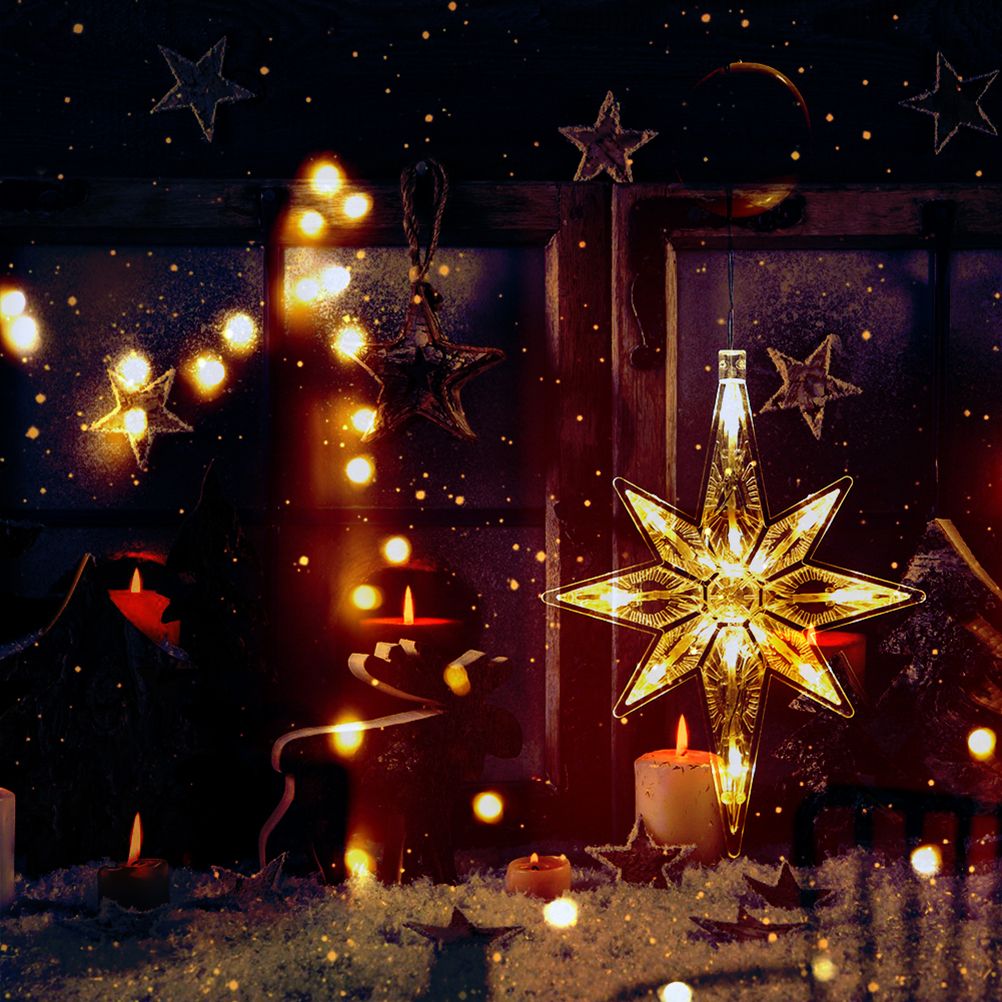 Window Sucker Holiday Lamp LED Christmas Trees Deer Bell Star Santa Hanging Garland Light Wall Decorative - Image 8