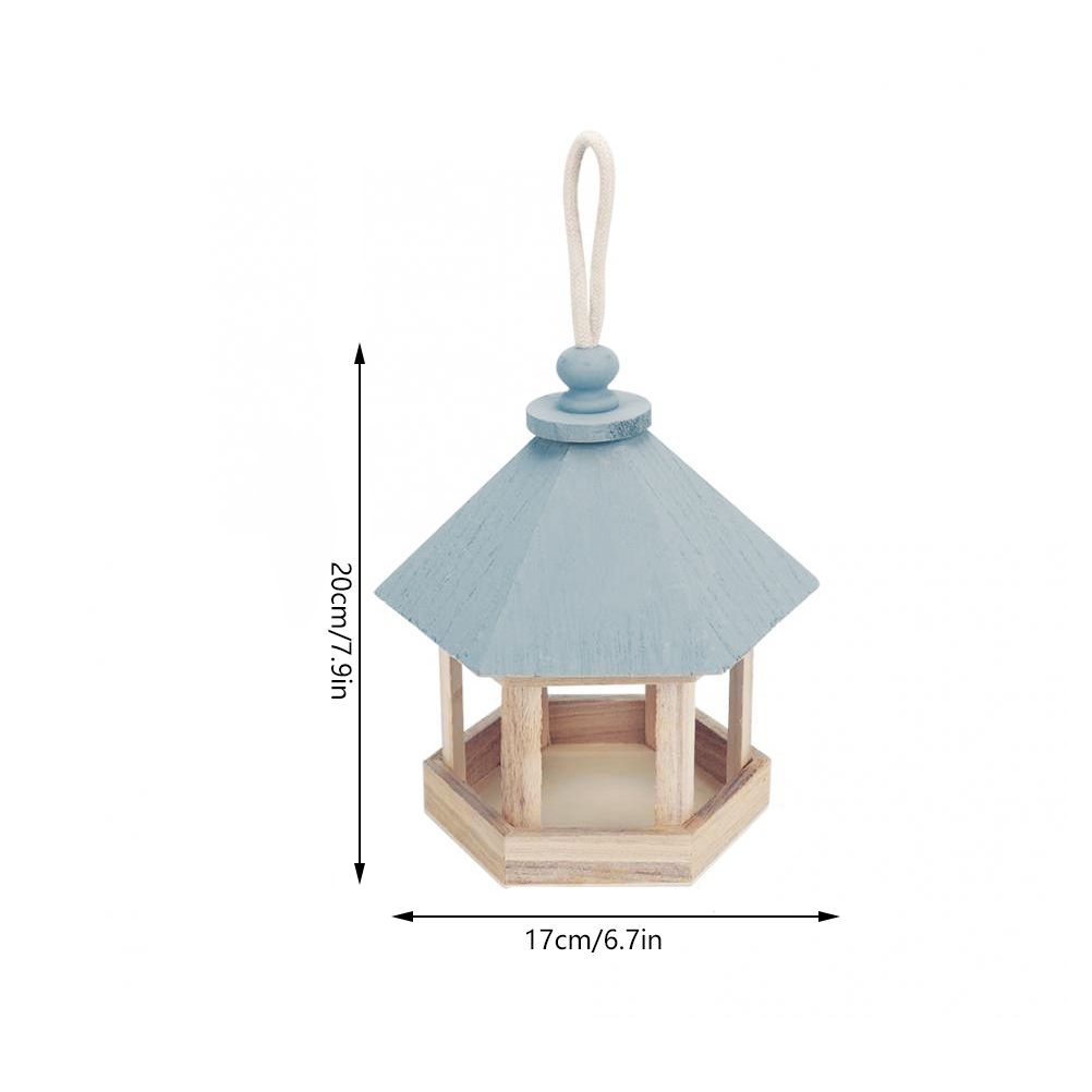 Wooden House Bird Feeder Hanging Feeding Station Hollow Bird Feeder - Image 3