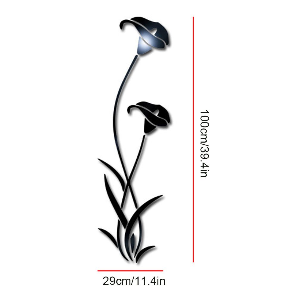 Flower Mirror Wall Sticker Removable Mirror Sticker Modern Wall Sticker Home Decoration - Image 2