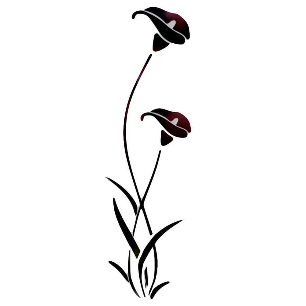 Flower Mirror Wall Sticker Removable Mirror Sticker Modern Wall Sticker Home Decoration - Image 4