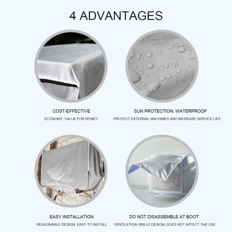 Air Conditioner Covers for Winter Outside Sunproof Dustproof Air Conditioner Cover for Freeze Protection Durable Water Resistant - Image 3