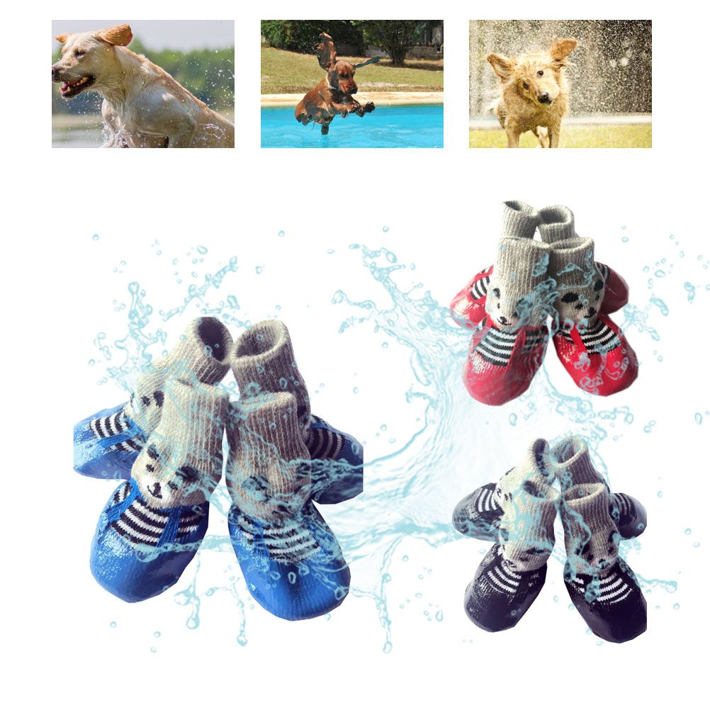 4PCS Pet Socks Anti Slip Waterproof Paw Protector Outdoor Sports Socks Shoes Boots Dogs Protective Paw Rain Snow Shoes - Image 4