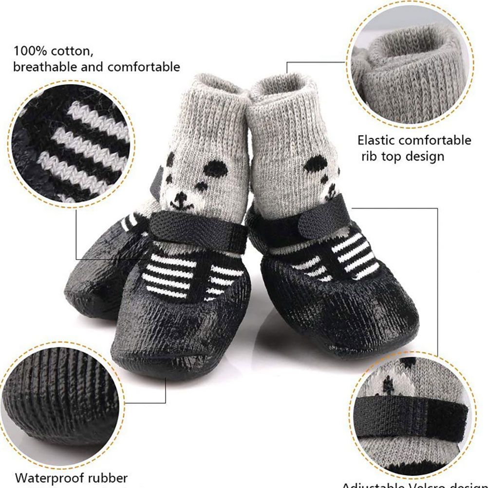 4PCS Pet Socks Anti Slip Waterproof Paw Protector Outdoor Sports Socks Shoes Boots Dogs Protective Paw Rain Snow Shoes - Image 5