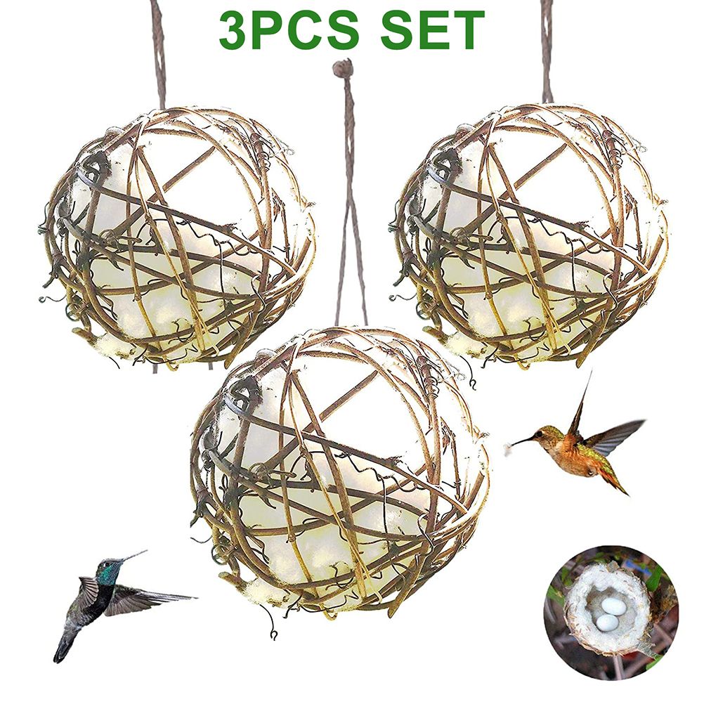 3Pcs 3 Inch Globe Hummingbird Nesters Bird Nesting Material Holder Cotton Balls Bird Nesting Material for Wild Birds Wrens Finches - Image 1