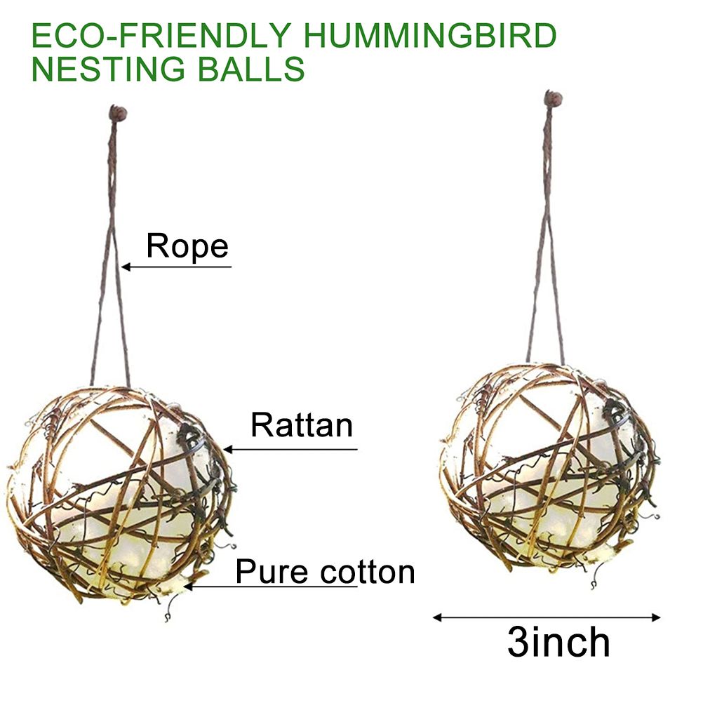 3Pcs 3 Inch Globe Hummingbird Nesters Bird Nesting Material Holder Cotton Balls Bird Nesting Material for Wild Birds Wrens Finches - Image 7