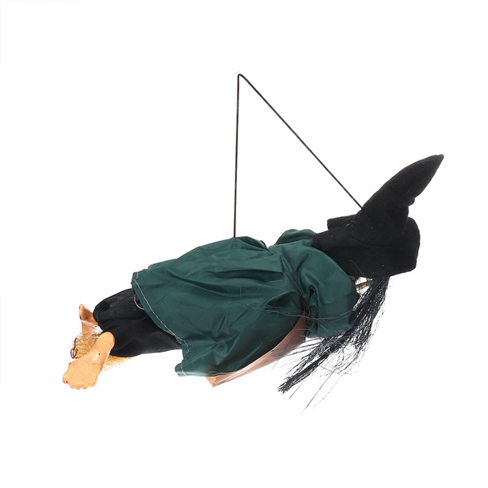 Halloween Hanging Witch Dolls Voice Control Prop Animated Ghost Scary Riding Broom Wall Hanging Party Outdoor Home Decoration Toy - Image 6