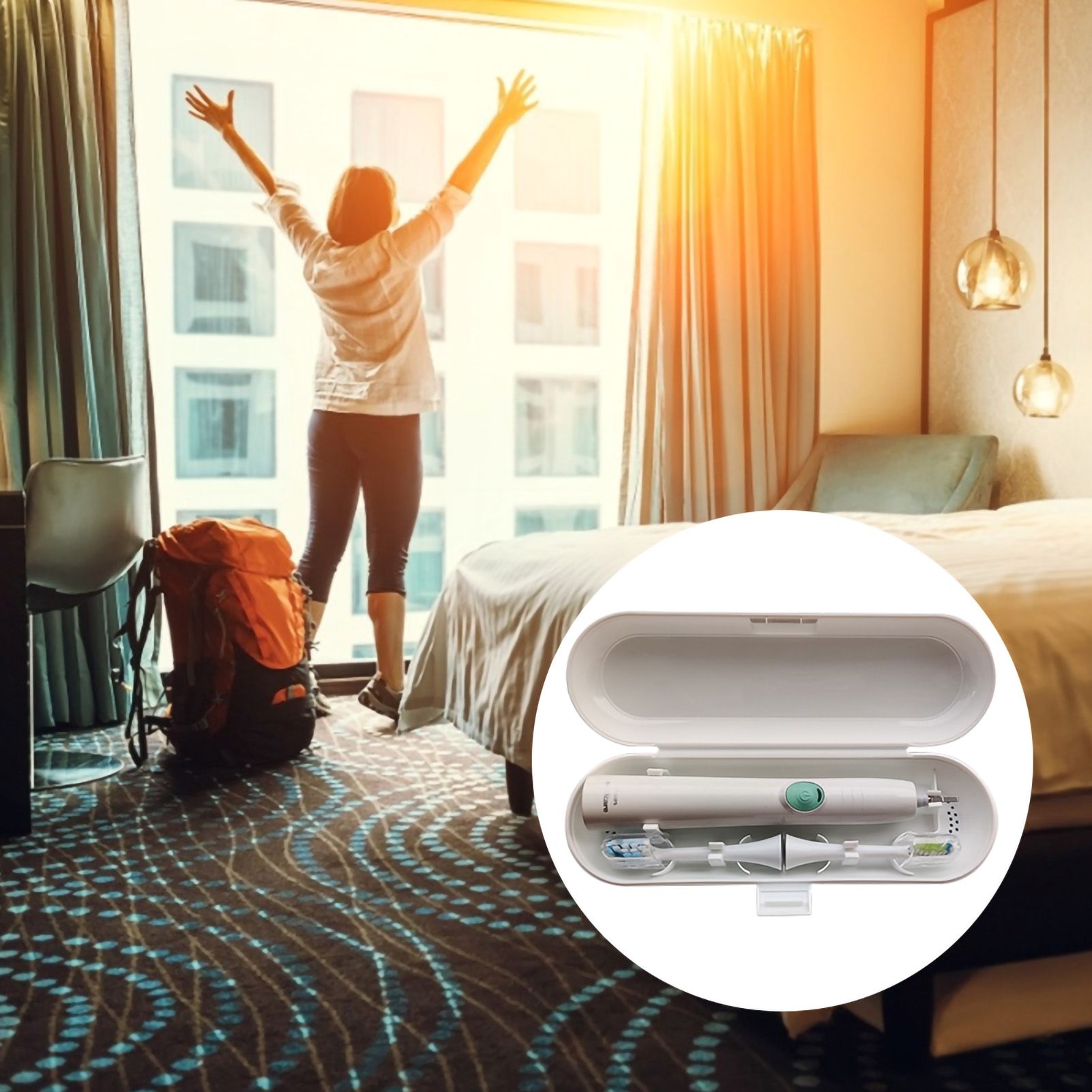 Portable Electric Toothbrush Heads Travel Case Protection Storage Box - Image 1