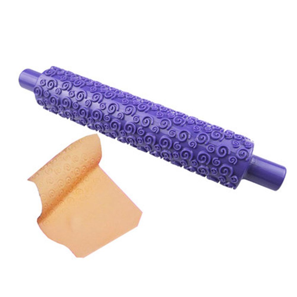 Plastic Non Stick Fondant Rolling Pin Tool Portable Embossed Rolling Pin Fondant Pastry Cake Decorating Tool - Image 4