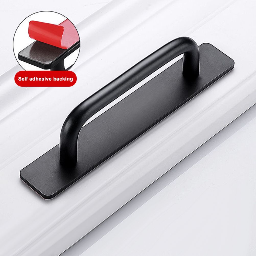 Self Stick Cabinet Drawer Handles Pulls Aluminum Alloy Drawer Push Pull Handles Punch Free Adhesive Handle for Kitchen Cabinet Drawer Window Sliding Closet - Image 3