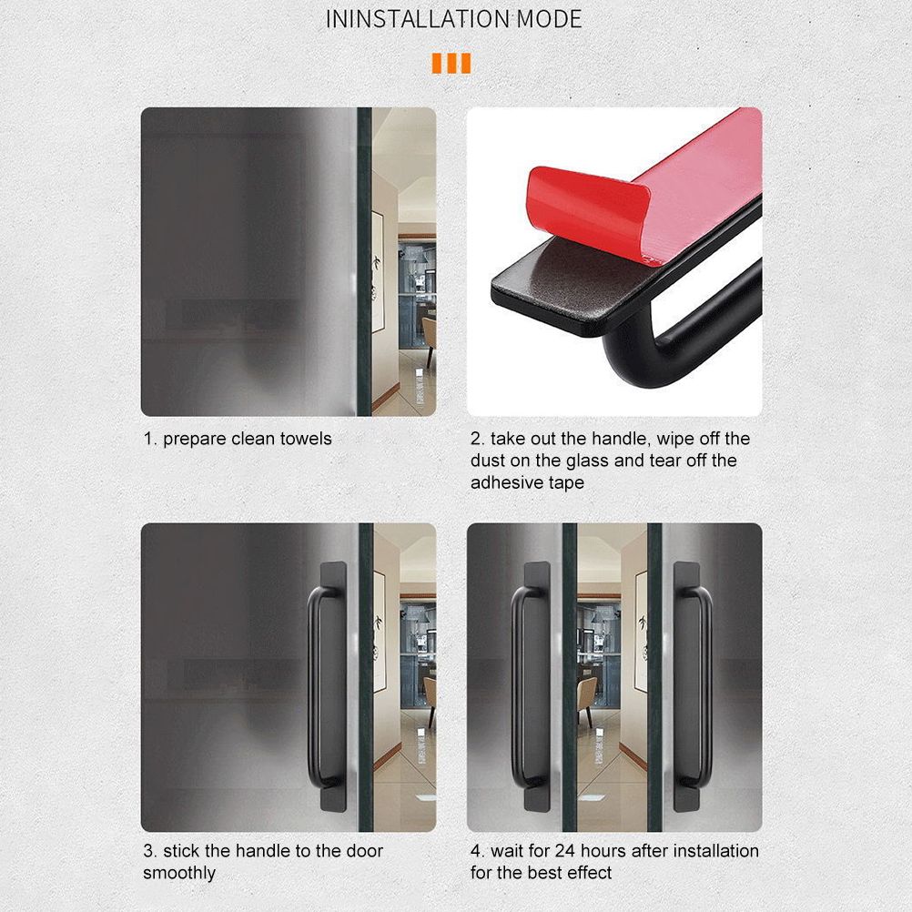 Self Stick Cabinet Drawer Handles Pulls Aluminum Alloy Drawer Push Pull Handles Punch Free Adhesive Handle for Kitchen Cabinet Drawer Window Sliding Closet - Image 6