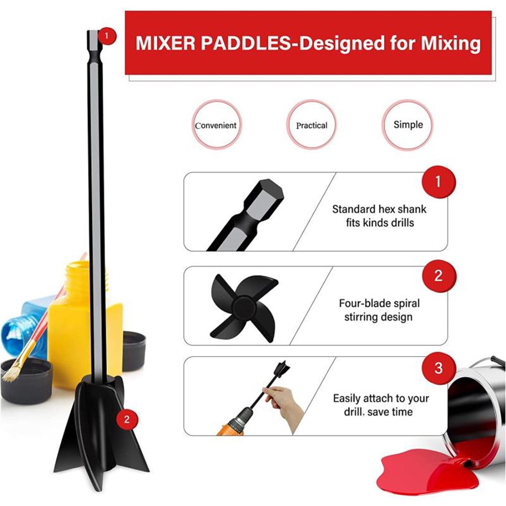 Resin Mixer Epoxy Mixer Paddles Paint Mixer for Drill Reusable Bidirectional Paint Stirrer for Drill Epoxy and Paint Mixer Drill Attachment - Image 7