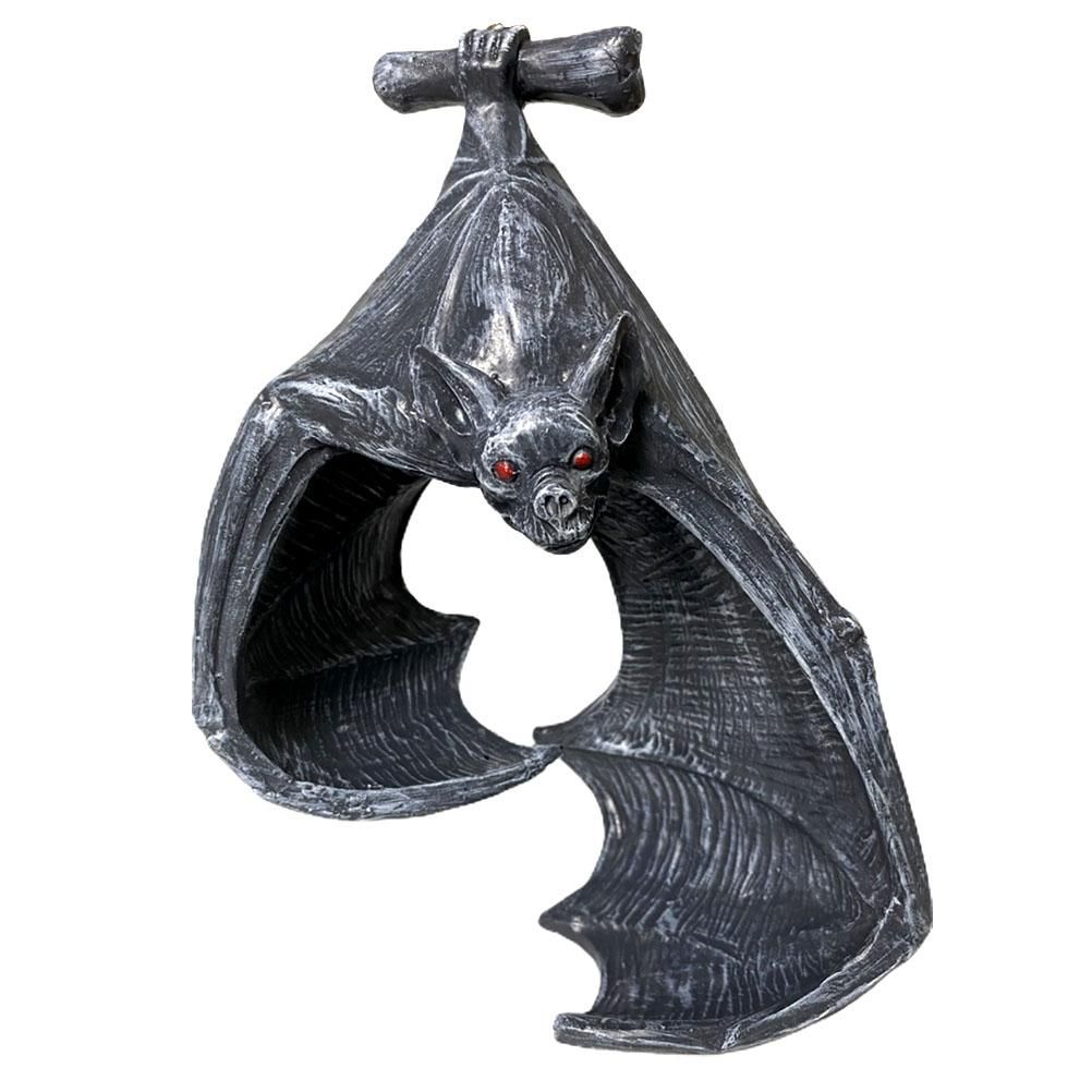 Halloween Bat-Shaped Candlestick Resin Hanging Garden Statue Sculptures Crafts Candle Holder for Patio Porch Garden Decoration - Image 4