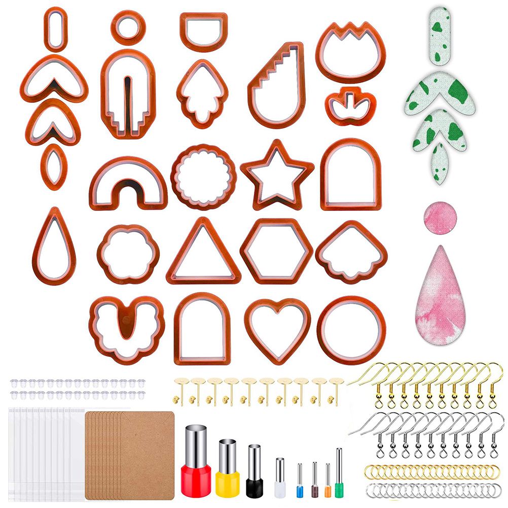 142 Pcs Polymer Clay Cutters Set Clay Earring Cutters with Earrings Accessories for Polymer Clay Jewelry Making - Image 1