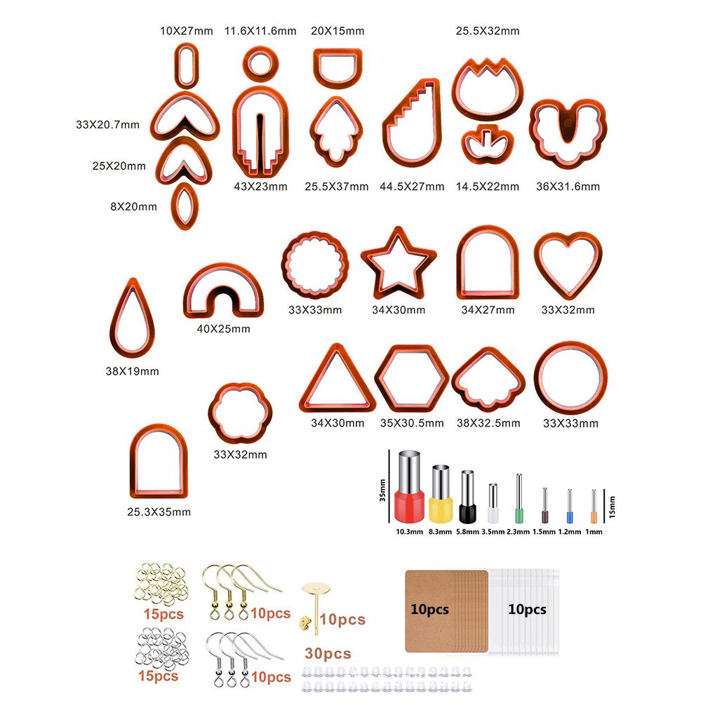 142 Pcs Polymer Clay Cutters Set Clay Earring Cutters with Earrings Accessories for Polymer Clay Jewelry Making - Image 2