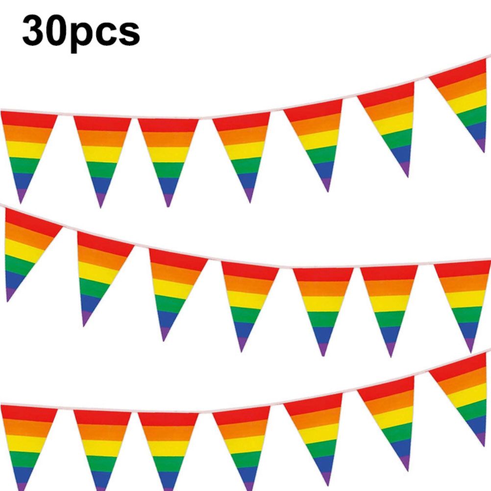 Rainbow Pride Pennant Flags Banner Gay Pride Pennant Banner for Bar Outdoor Party Garden Decorations - Image 3
