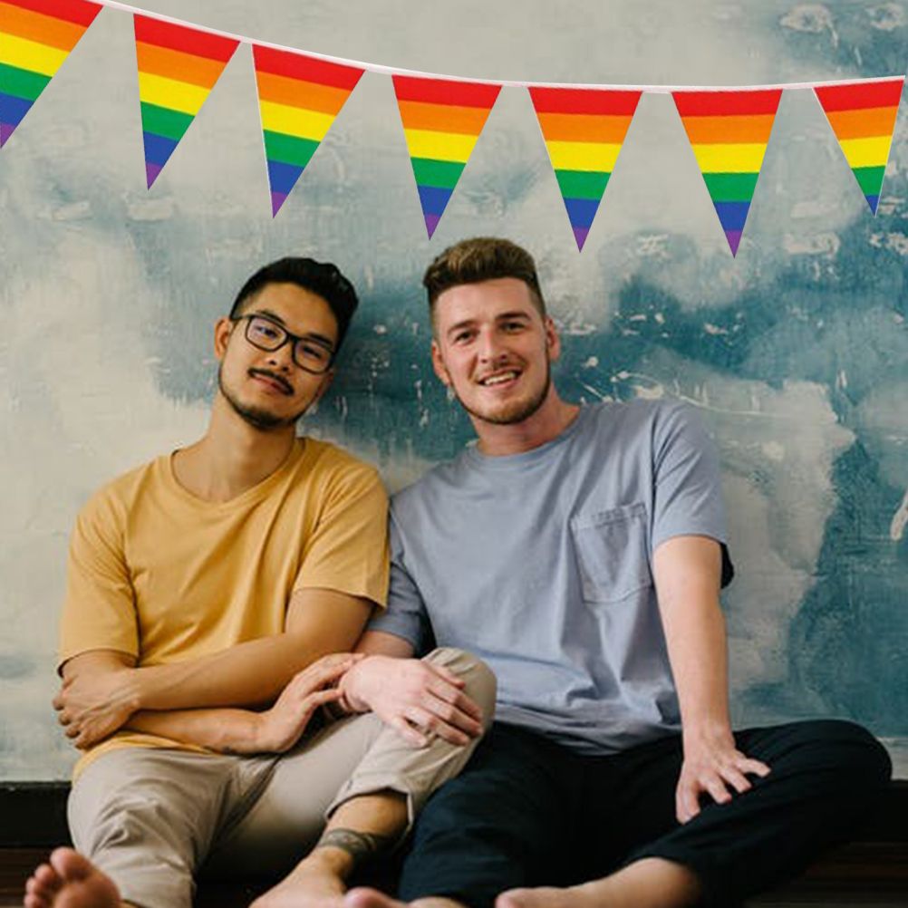 Rainbow Pride Pennant Flags Banner Gay Pride Pennant Banner for Bar Outdoor Party Garden Decorations - Image 6