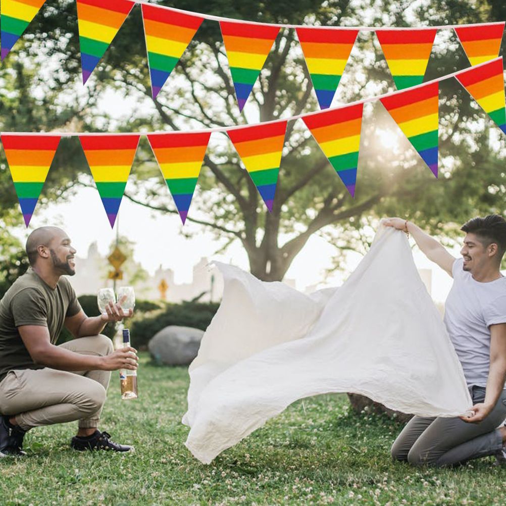 Rainbow Pride Pennant Flags Banner Gay Pride Pennant Banner for Bar Outdoor Party Garden Decorations - Image 7