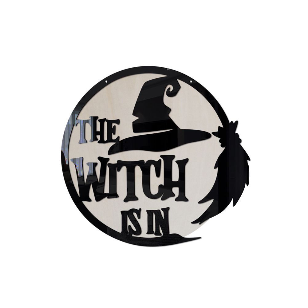 Halloween Door Sign Witch Wooden Hanging Sign for Front Door Wooden Wall Decor for Halloween Home Party Outdoor - Image 8