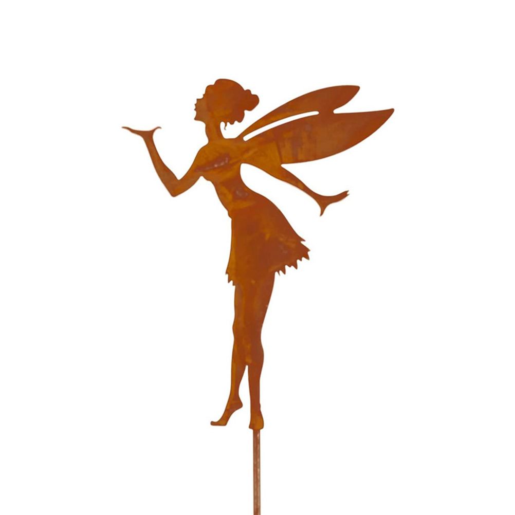 Decorative Garden Stakes Fairy Silhouette Metal Yard Stakes Arts Outdoor Garden Decor Spring Decor - Image 1