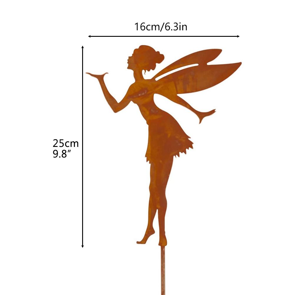 Decorative Garden Stakes Fairy Silhouette Metal Yard Stakes Arts Outdoor Garden Decor Spring Decor - Image 2