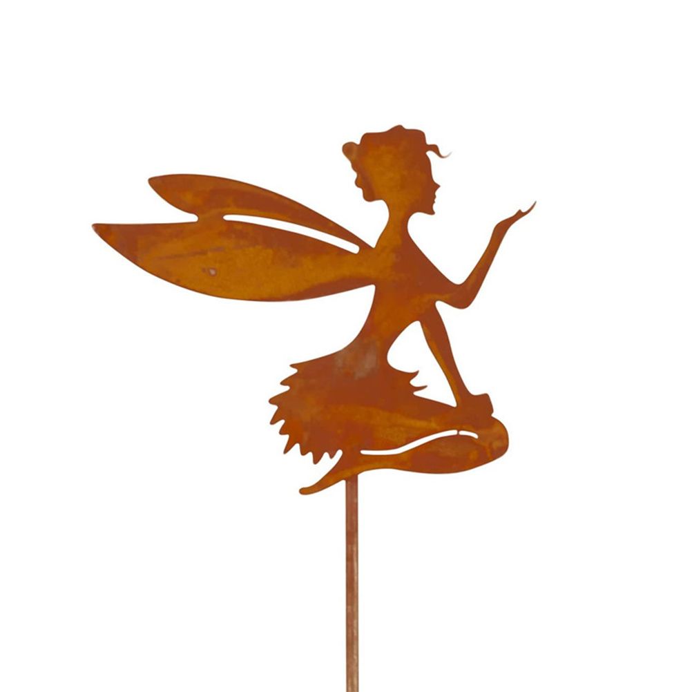 Decorative Garden Stakes Fairy Silhouette Metal Yard Stakes Arts Outdoor Garden Decor Spring Decor - Image 1
