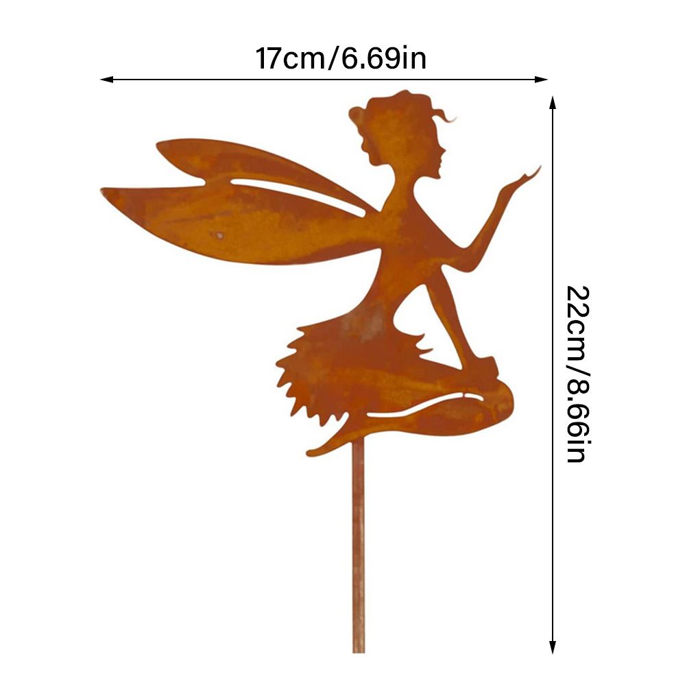 Decorative Garden Stakes Fairy Silhouette Metal Yard Stakes Arts Outdoor Garden Decor Spring Decor - Image 2