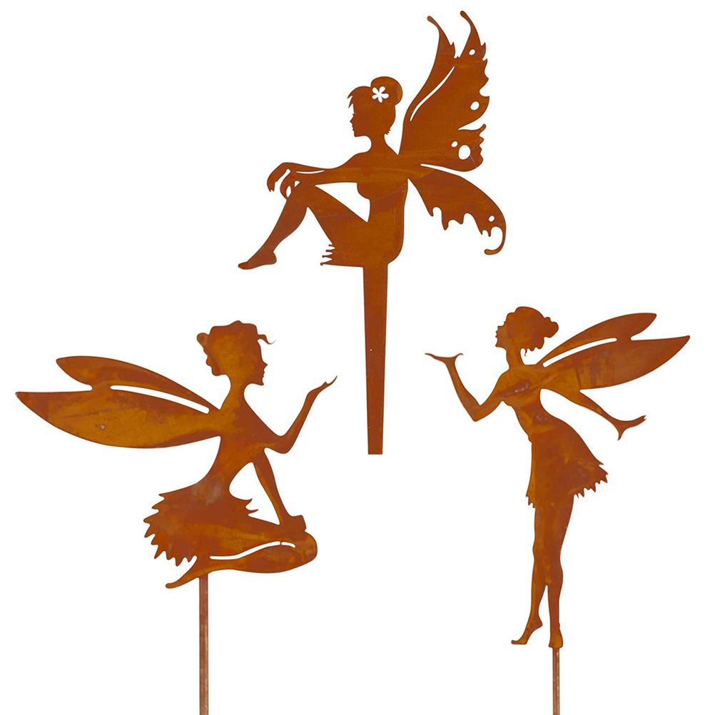 Decorative Garden Stakes Fairy Silhouette Metal Yard Stakes Arts Outdoor Garden Decor Spring Decor - Image 6