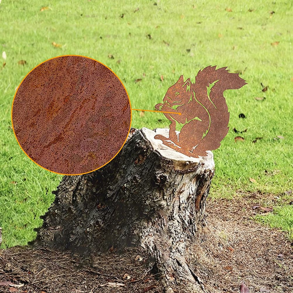 Rusty Standing Tree Stake Metal Rust Figure Garden Stake Outdoor Garden Yard Decoration - Image 5