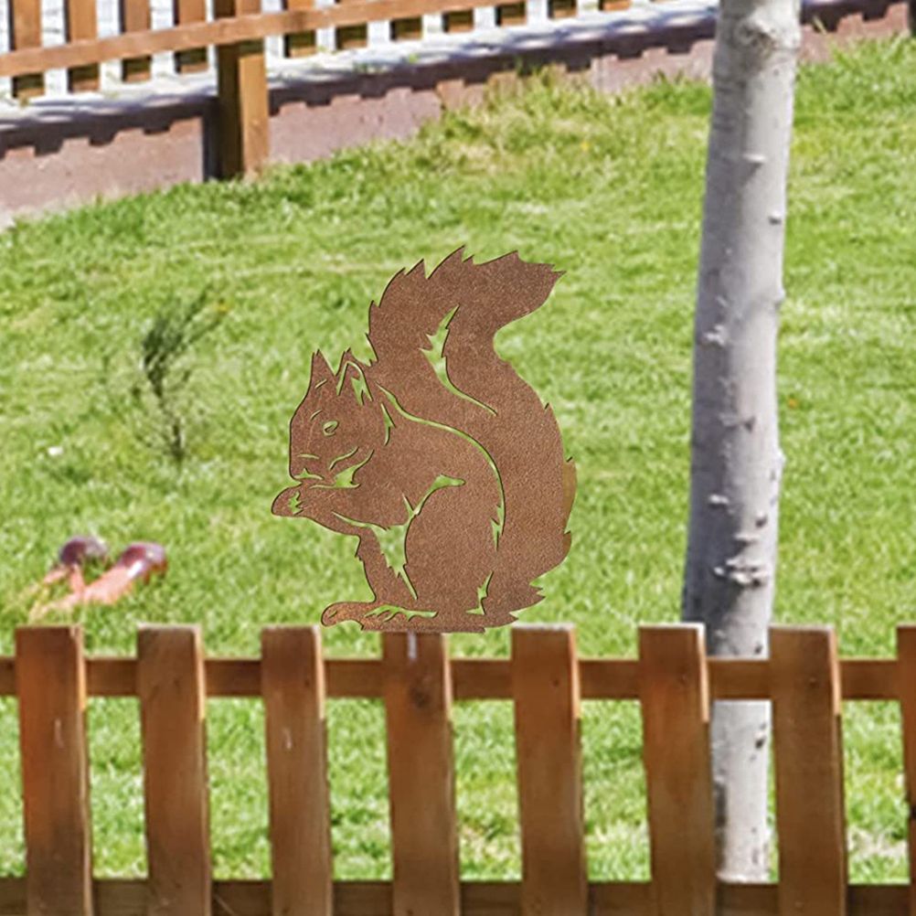 Rusty Standing Tree Stake Metal Rust Figure Garden Stake Outdoor Garden Yard Decoration - Image 6