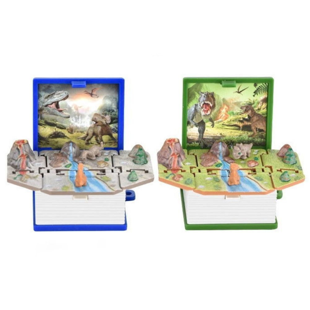 2Pcs Mini 3D Dinosaur Astronomy Book Keychains Miniature Book Keyring Purse Backpack Keychain Sensory Toy Stress Relief Toy for Kids Adults - Image 1