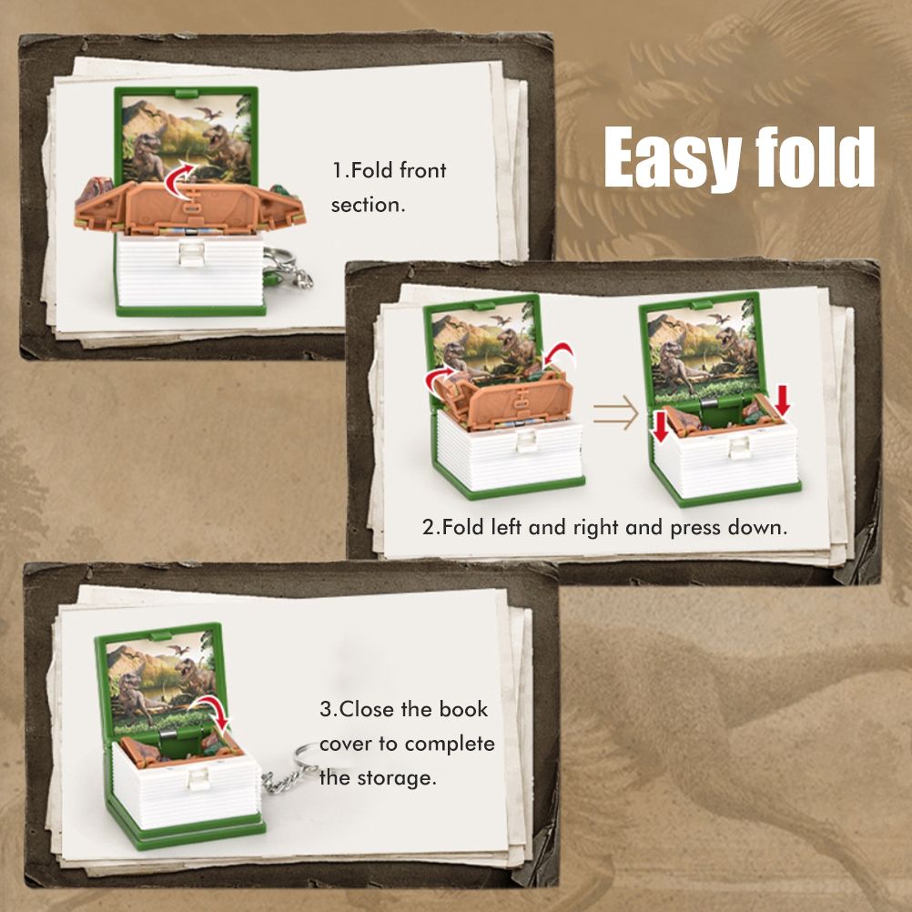 2Pcs Mini 3D Dinosaur Astronomy Book Keychains Miniature Book Keyring Purse Backpack Keychain Sensory Toy Stress Relief Toy for Kids Adults - Image 3