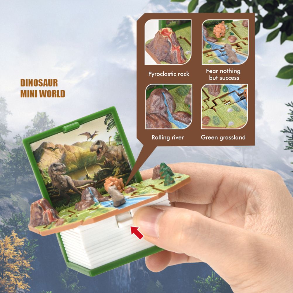 2Pcs Mini 3D Dinosaur Astronomy Book Keychains Miniature Book Keyring Purse Backpack Keychain Sensory Toy Stress Relief Toy for Kids Adults - Image 4