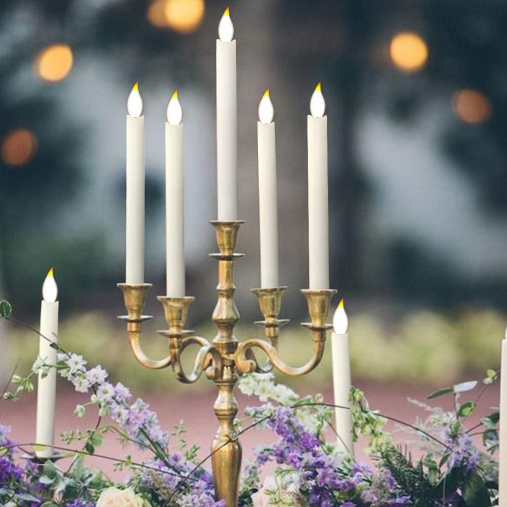6Pcs LED Flameless Flickering Warm Light Taper Candles with 2 Remote Control for Christmas Thanksgiving Halloween Home Wedding Decoration - Image 4