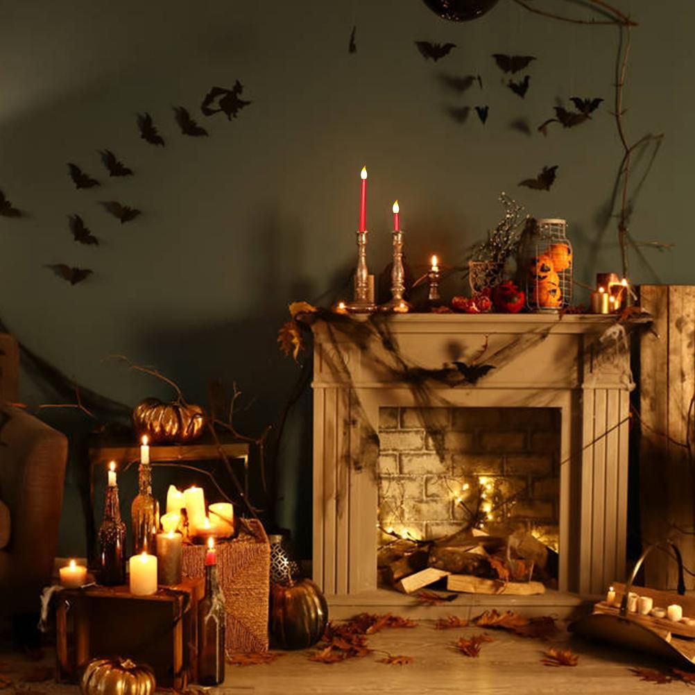 6Pcs LED Flameless Flickering Warm Light Taper Candles with 2 Remote Control for Christmas Thanksgiving Halloween Home Wedding Decoration - Image 6
