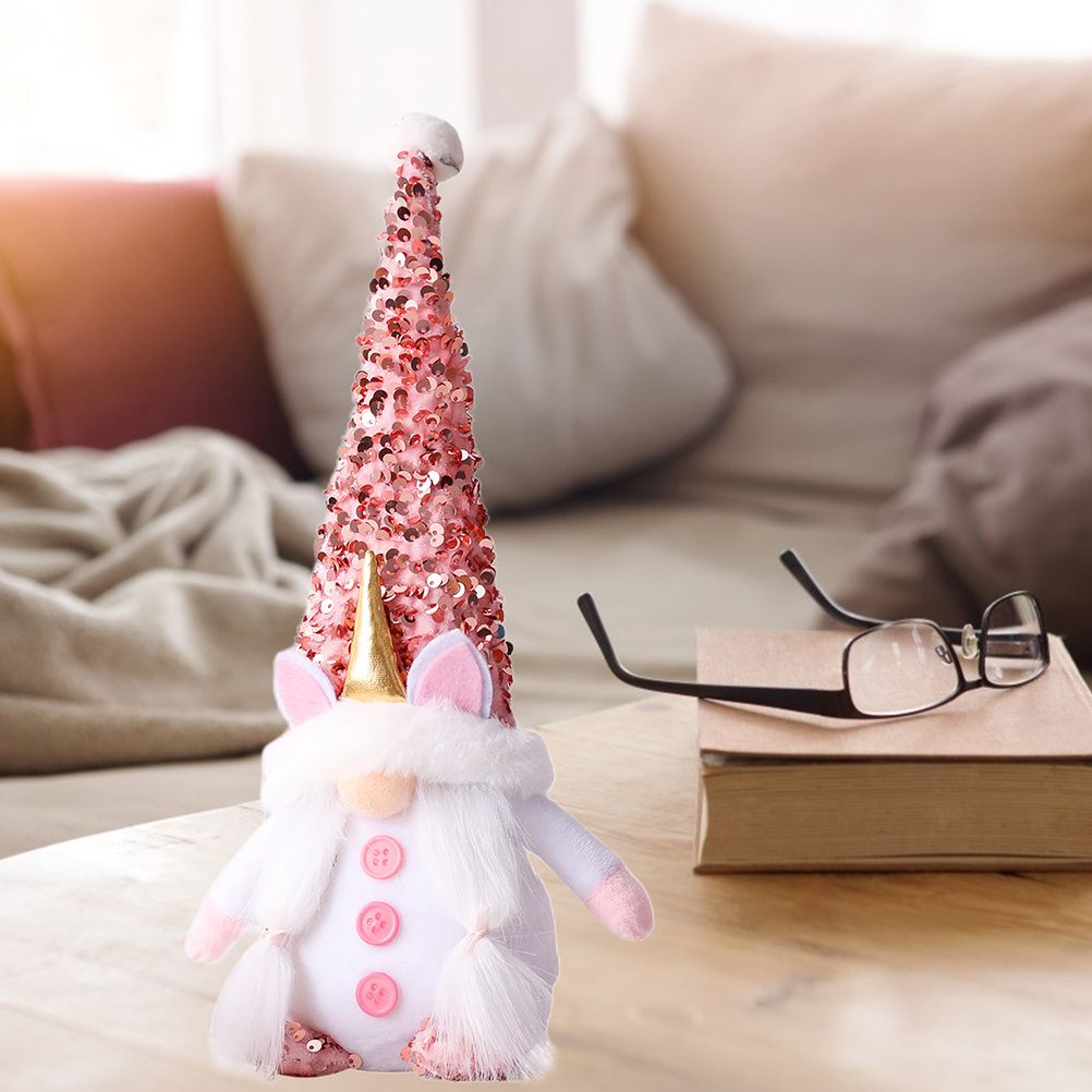 Pink Gnome Plush Dwarf Doll Home Table Ornaments Holiday Decorations - Image 5